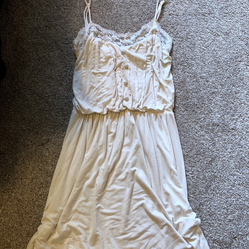 Spaghetti strap cream dress